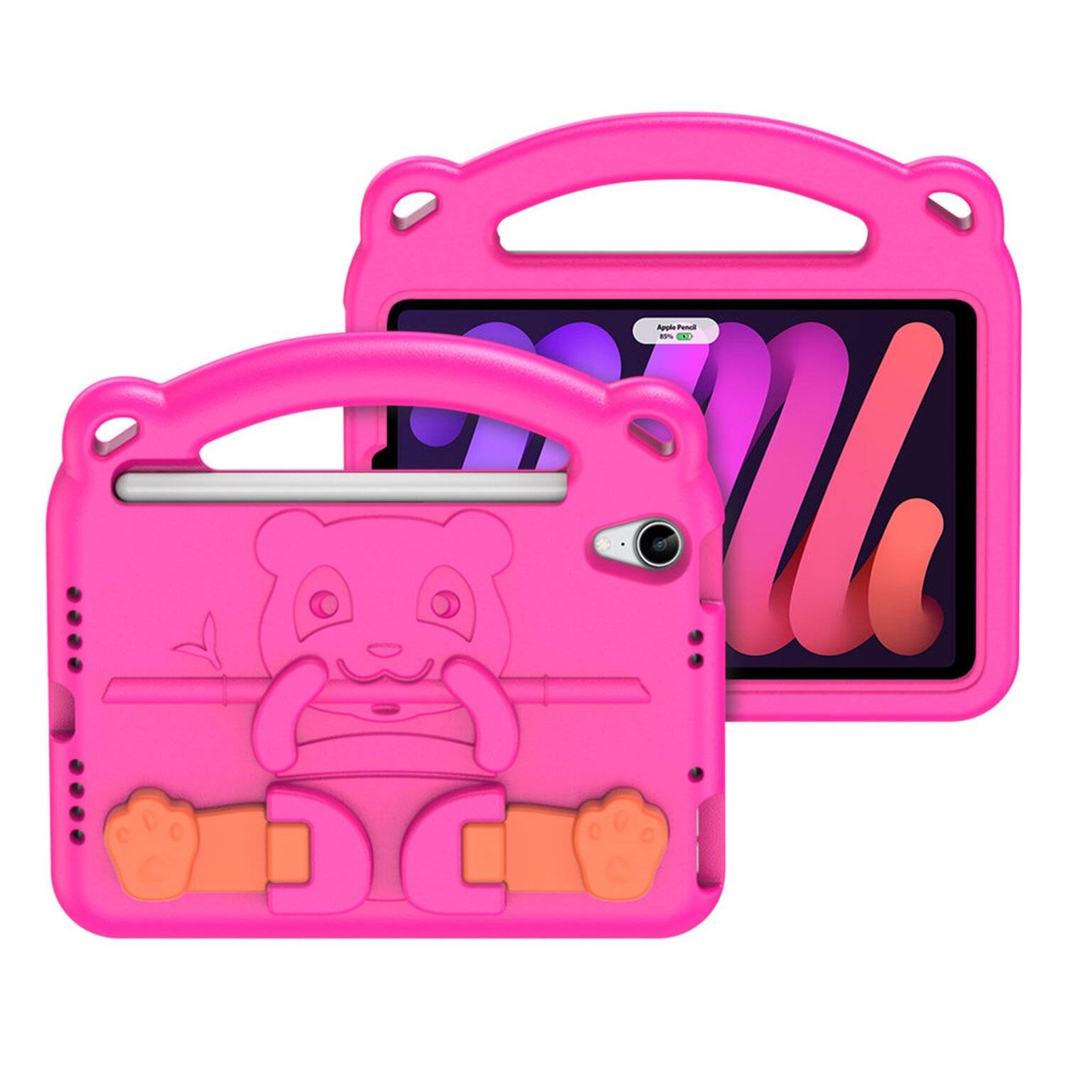 Dux Ducis Panda Armor Tablet Tasche Gehäuse für iPad Mini 6 2021 Schutzhülle für Kinder + Standfunktion EVA Pink
