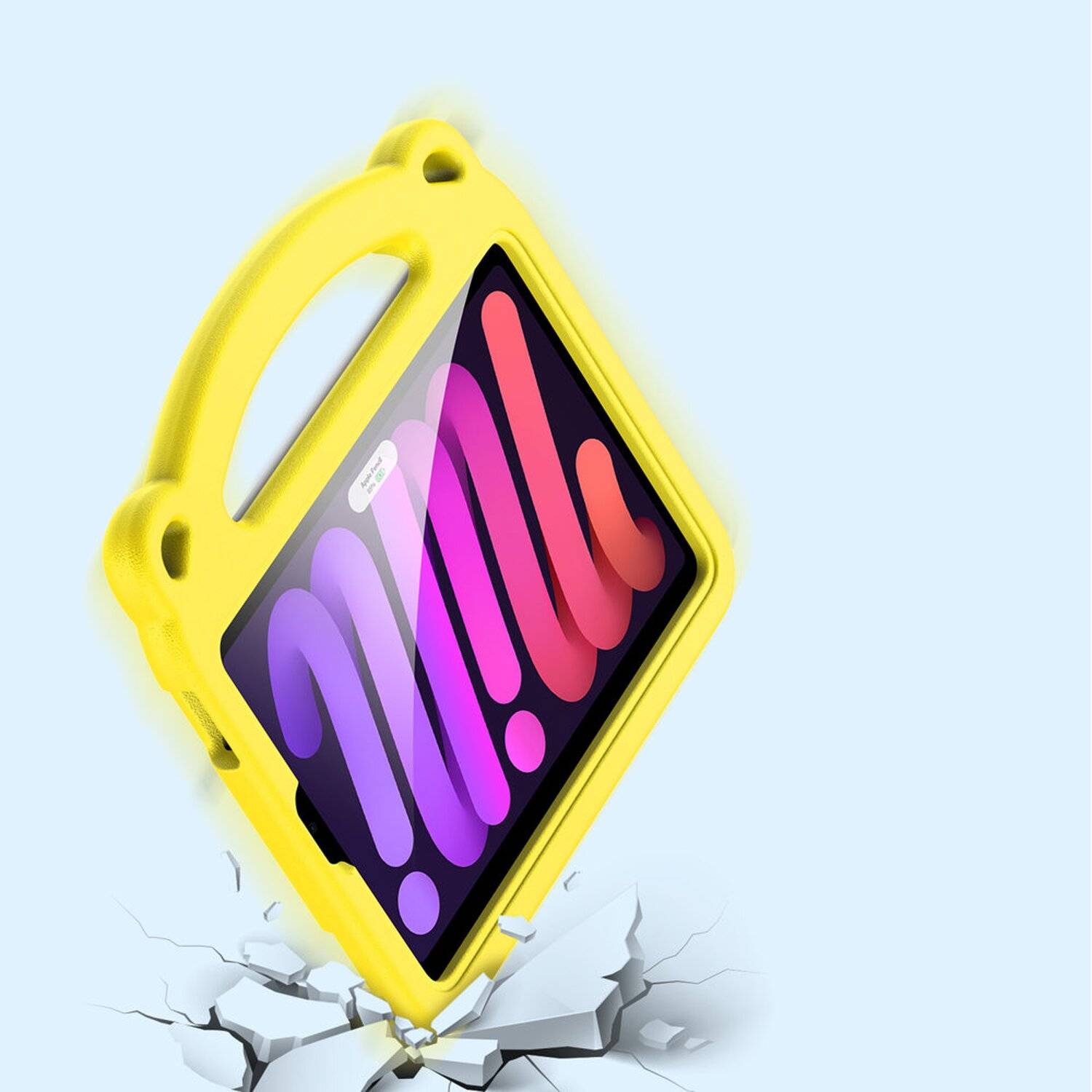 Dux Ducis Panda Armor Tablet Tasche Gehäuse für iPad Mini 6 2021 Schutzhülle für Kinder + Standfunktion EVA Gelb