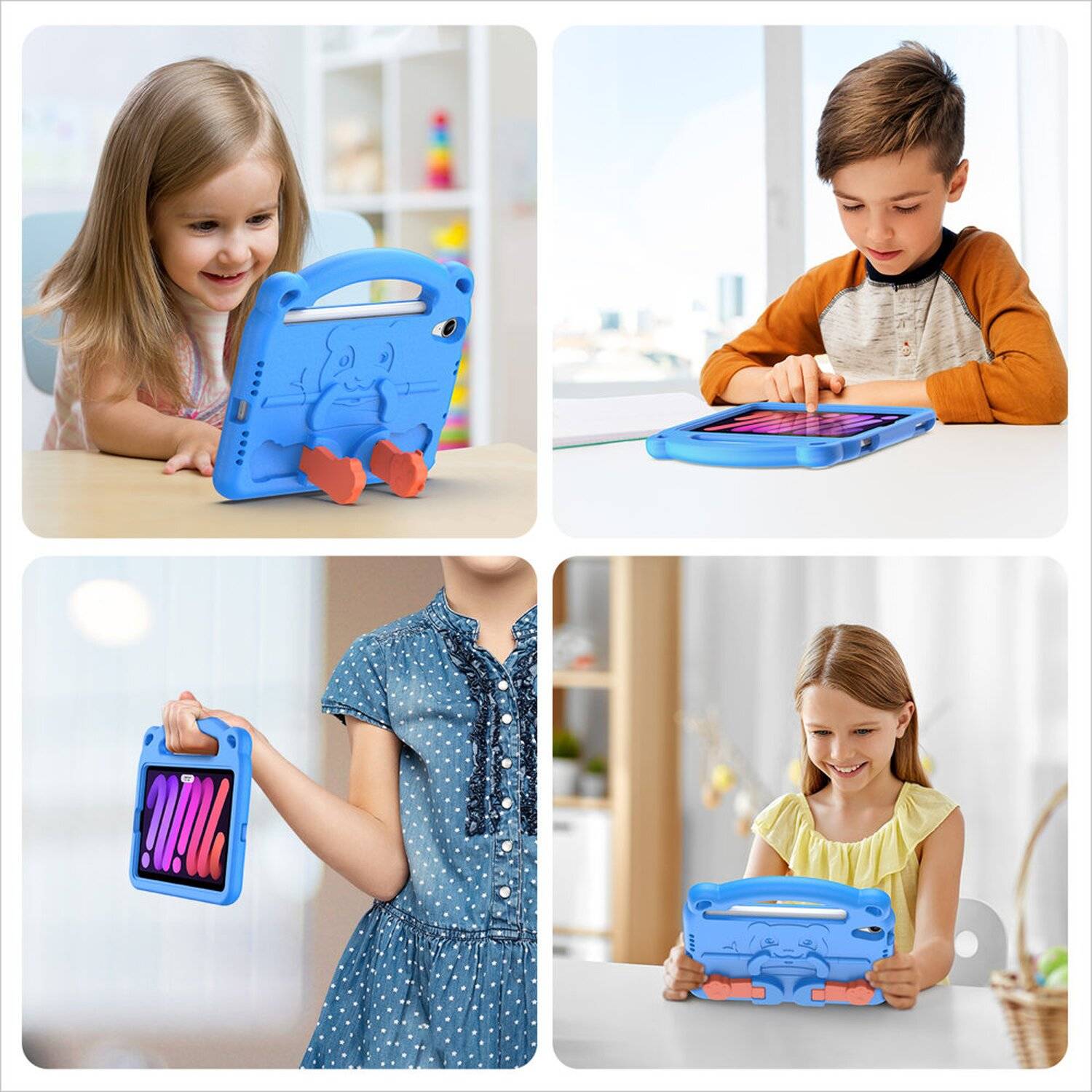 Dux Ducis Panda Armor Tablet Tasche Gehäuse für iPad Mini 6 2021 Schutzhülle für Kinder + Standfunktion EVA Gelb