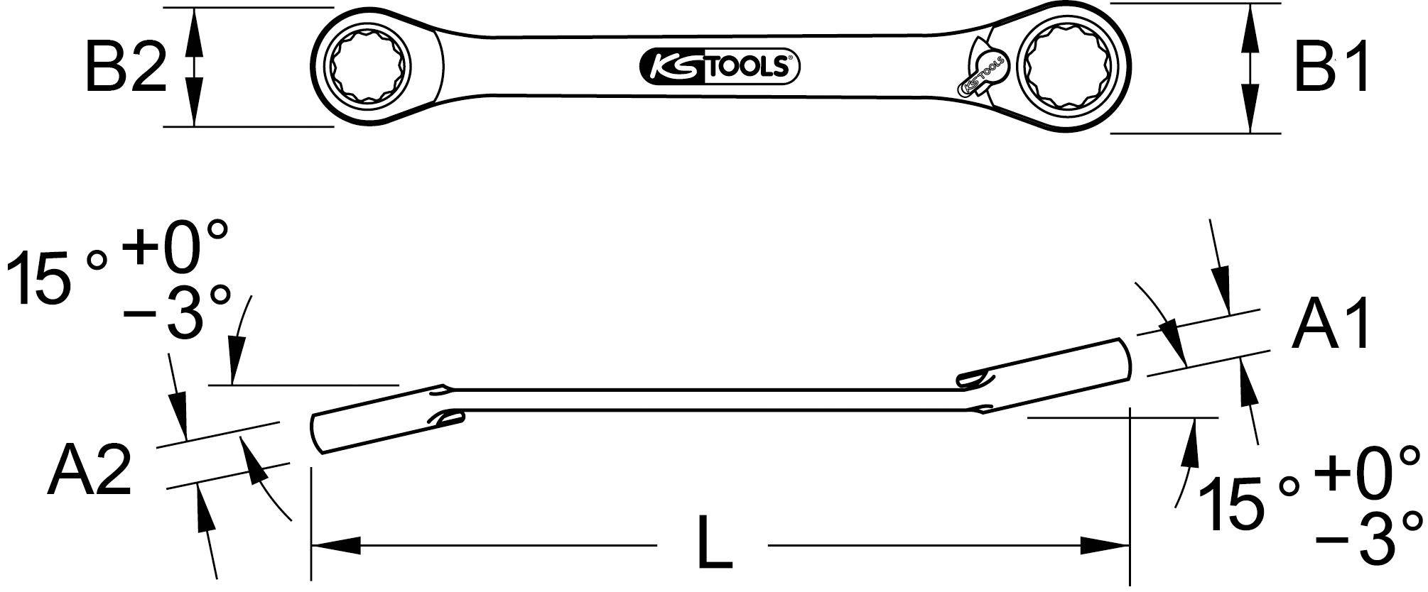 KS TOOLS GEARplus Doppel-Ratschenringschlssel umschaltbar 10x13mm