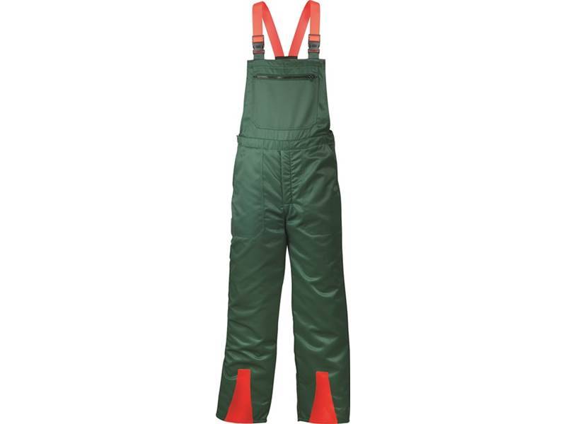 FELDTMANN 22772-50 Schnittschutzlatzhose FICHTE Größe 50 grün/rot