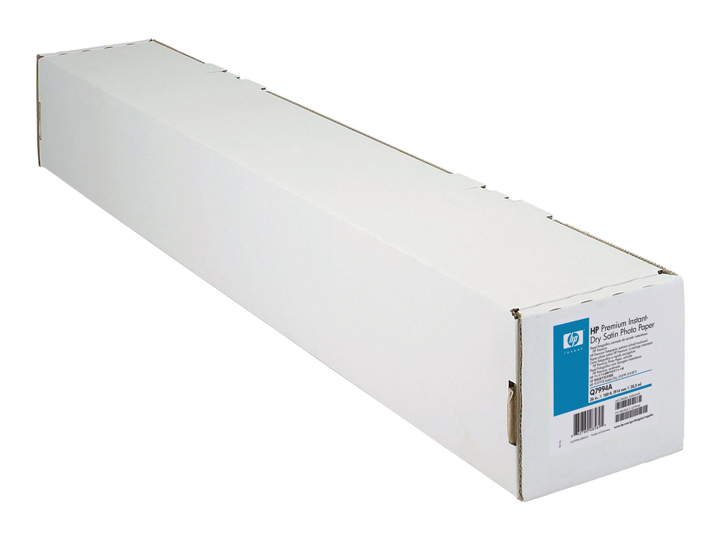 Lange weiße rechteckige Versandbox für HP Premium Inkjet Trockensatiniert Fotopapier.