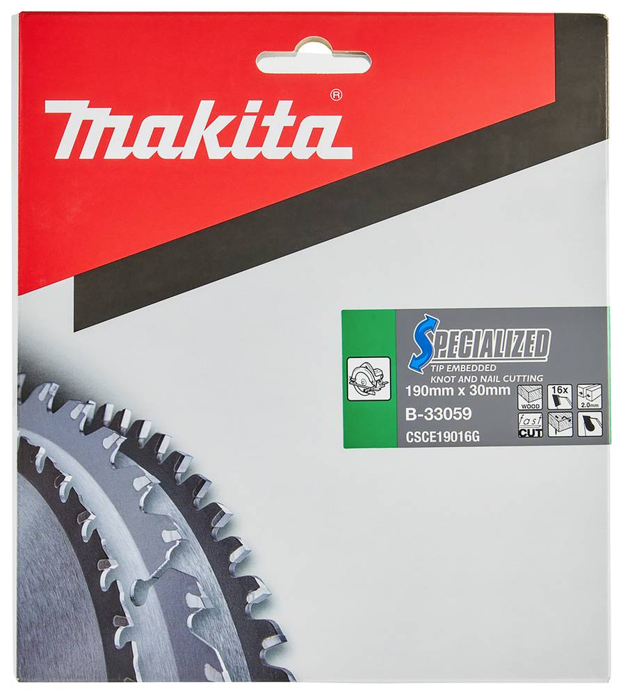 Makita Kreissägeblatt, SPECIALIZED TCT T.C.T • 190 x 30 mm • 16 Zähne • Holz