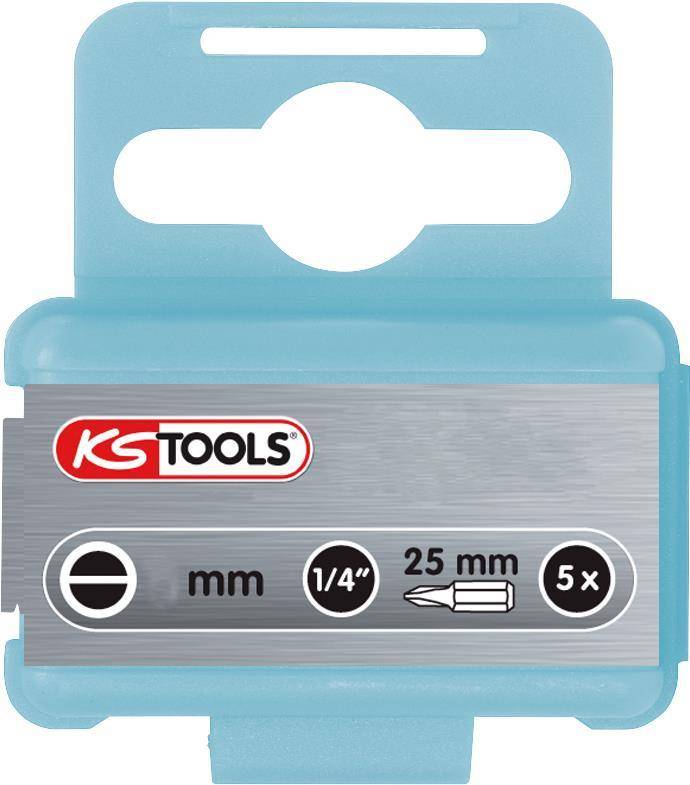 KS TOOLS 1/4'' EDELSTAHL Bit Schlitz, 25mm, 6,5mm, 5er Pack (910.2243)