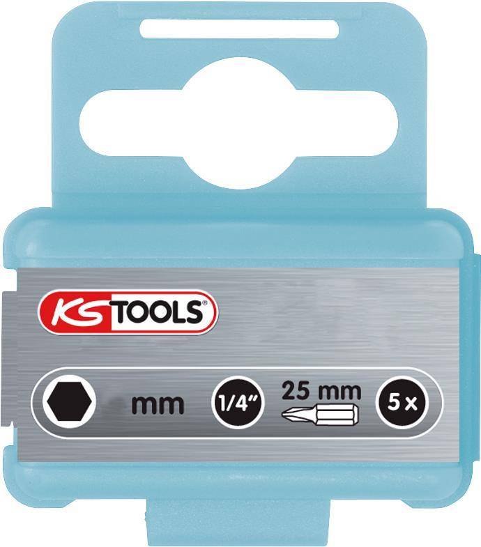 KS TOOLS 1/4'' EDELSTAHL Bit Innensechskant, 25mm, 4mm, 5er Pack (910.2258)
