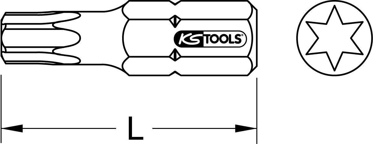 KS TOOLS 1/4'' TORSIONpower Bit TX, 25mm, T10 (918.3505)