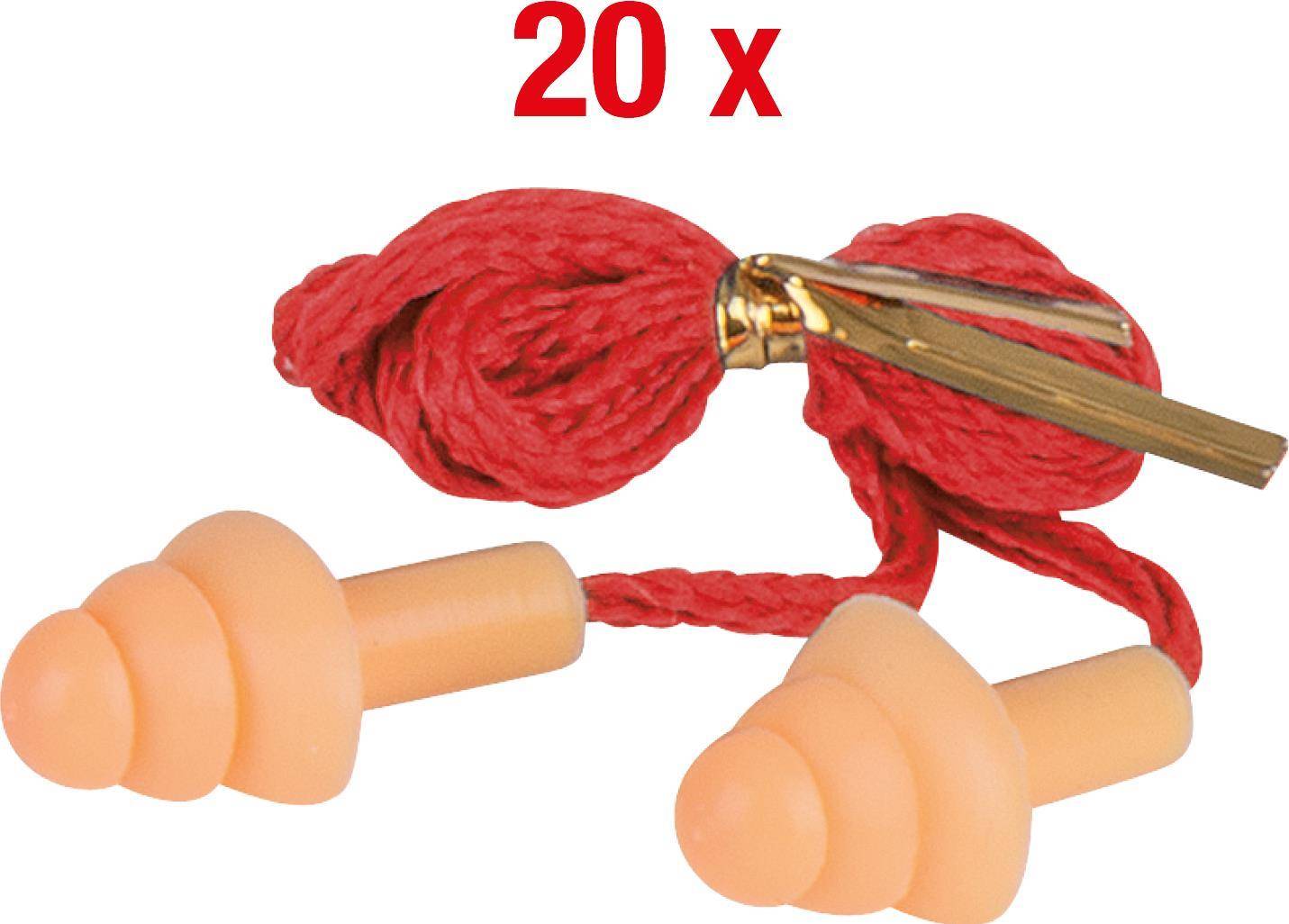KS TOOLS Werkzeuge-Maschinen GmbH Ohrstöpsel PU, mit Schnur und Pilzkopf, 20 Paar (985.7055)