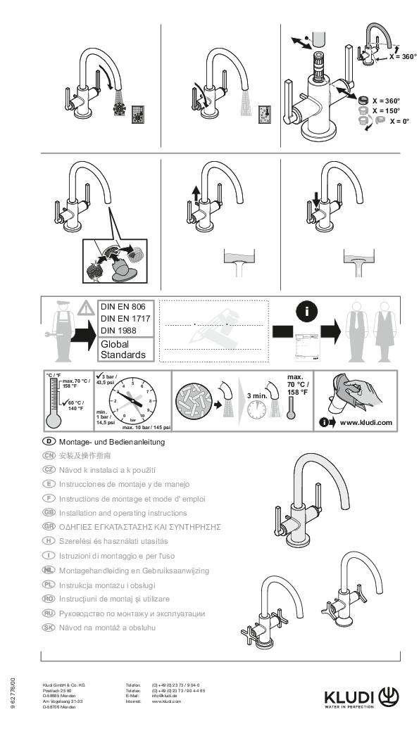 Kludi WT-Armatur NOVA FONTE PURISTIC Zweigriff DN 15 chr