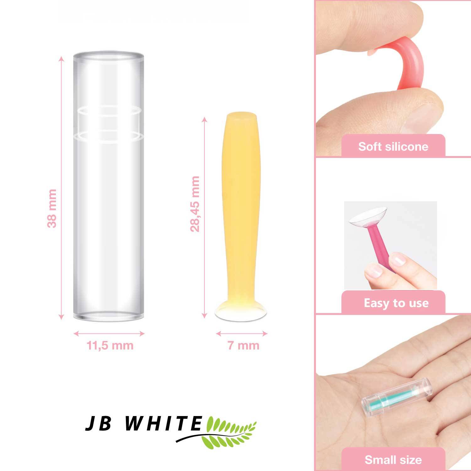 JB White 4er Set Kontaktlinsensauger, Linsensauger für harte Linsen, Formstabile Jahreslinsen und Ortho-K Kontaktlinsen, mehrfarbig (4 Sauger - nur