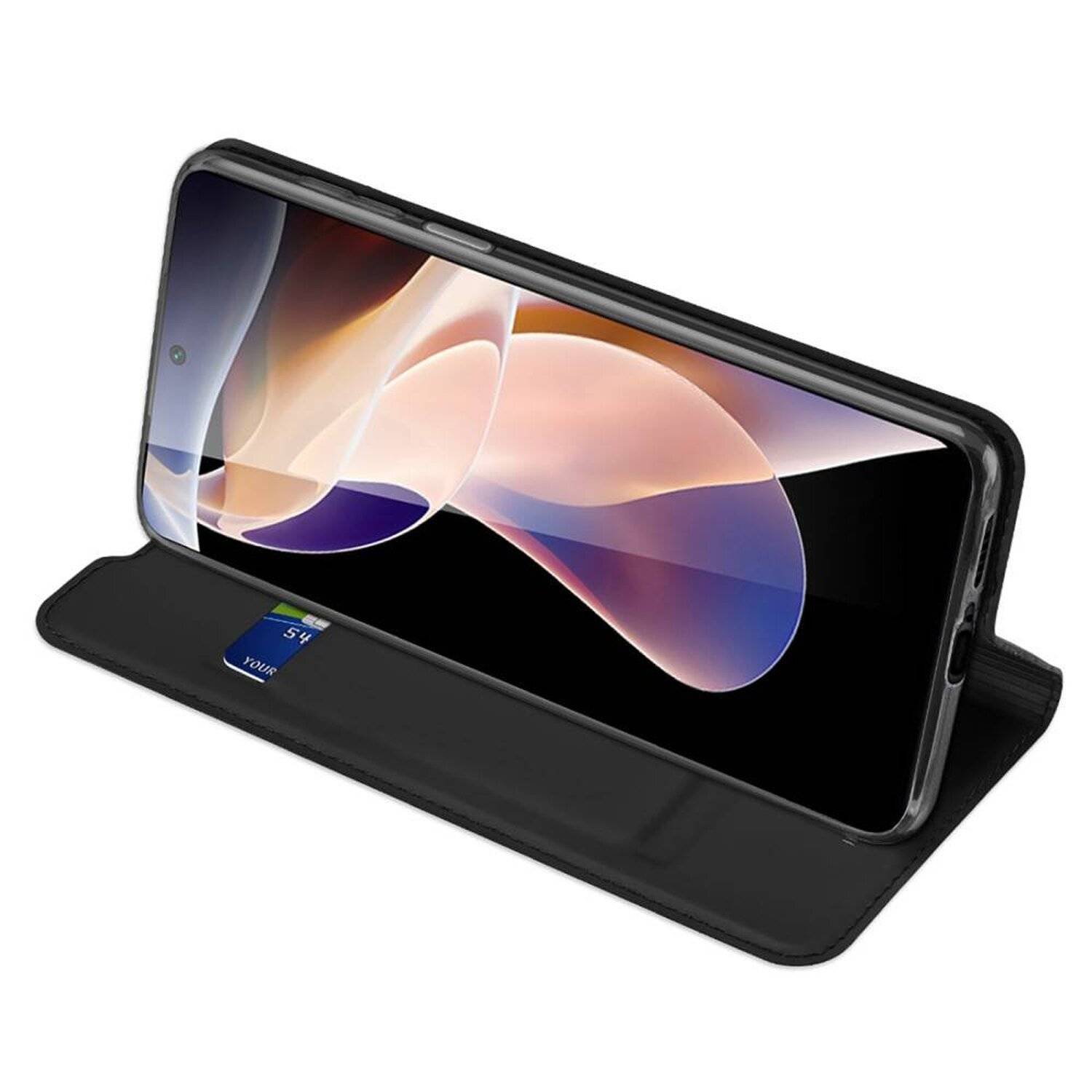 Buch Tasche "Dux Ducis" für XIAOMI REDMI NOTE 11 PRO PLUS Handy Hülle Schutzhülle mit Standfunktion, Kartenfach Schwarz