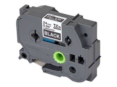 Brother TZe-355 - Standard-Klebstoff - Weiß auf Schwarz - Rolle (2,4 cm x 8 m)