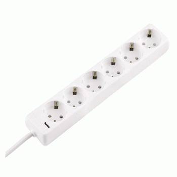 Hama Distribution Panel 6-Way 45° - Steckdosenleiste - Wechselstrom 230 V - Ausgangsanschlüsse: 6 - 1.4 m Schnur - weiß (Packung mit 15)