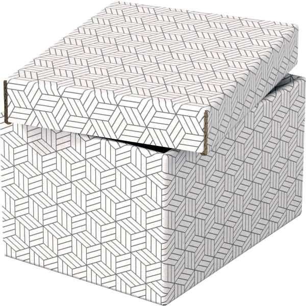Aufbewahrungsbox Home Klein mit Deckel Wellpappe VE=3 Stück weiß