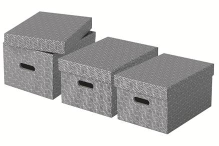 Esselte Leitz Home - Aufbewahrungsbox - mittel - Grau (Packung mit 3)