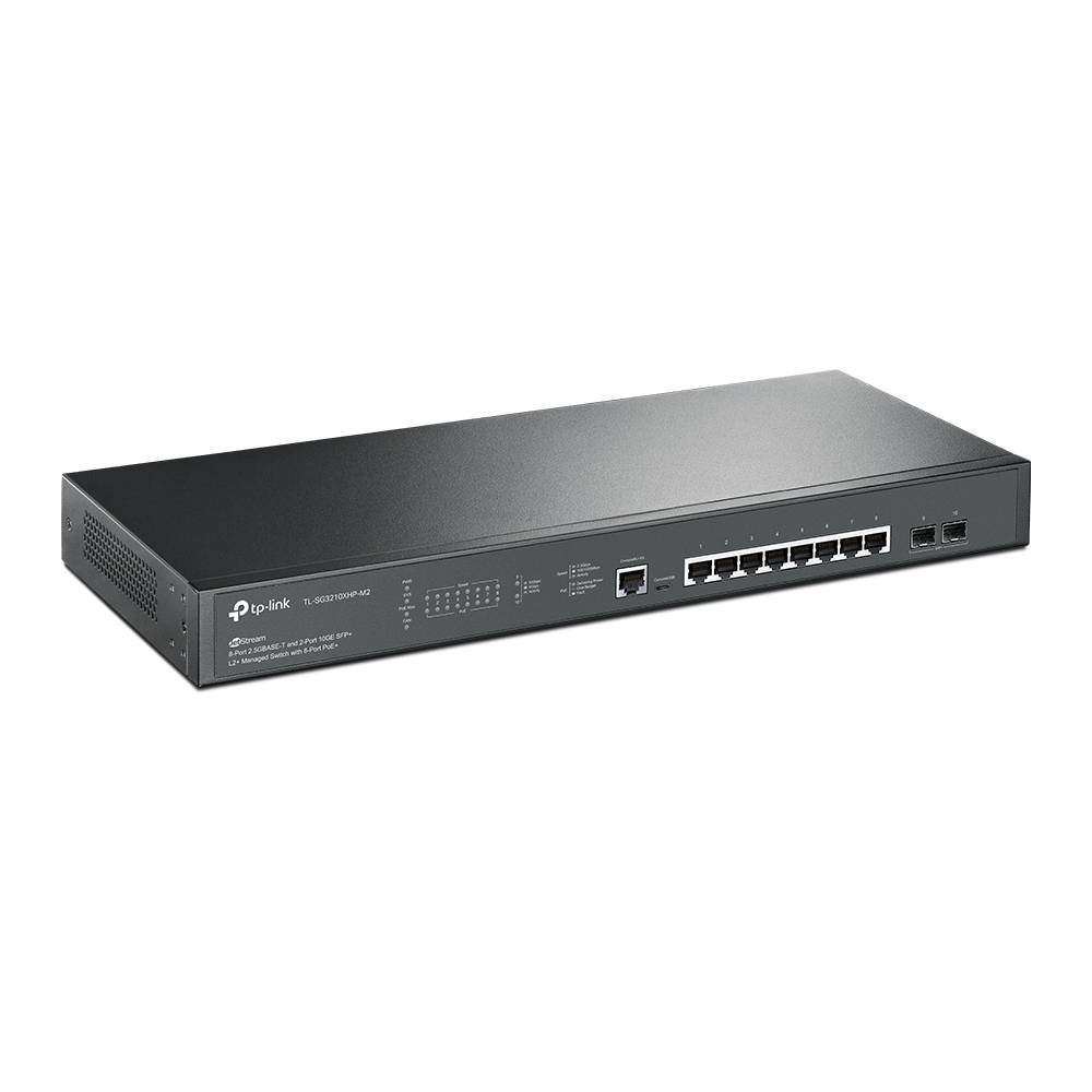 TP-Link JetStream TL-SG3210XHP-M2 V2 - Switch - managed - 8 x 10/100/1000/2.5G + 2 x 10 Gigabit SFP+ - an Rack montierba