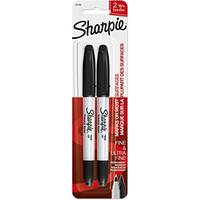 Sharpie 1985878, Schwarz, Schwarz, Weiß, Ultrafein, 650 m, Stoff, Glas, Papier, Kunststoff, Holz, 2 Stück(e)