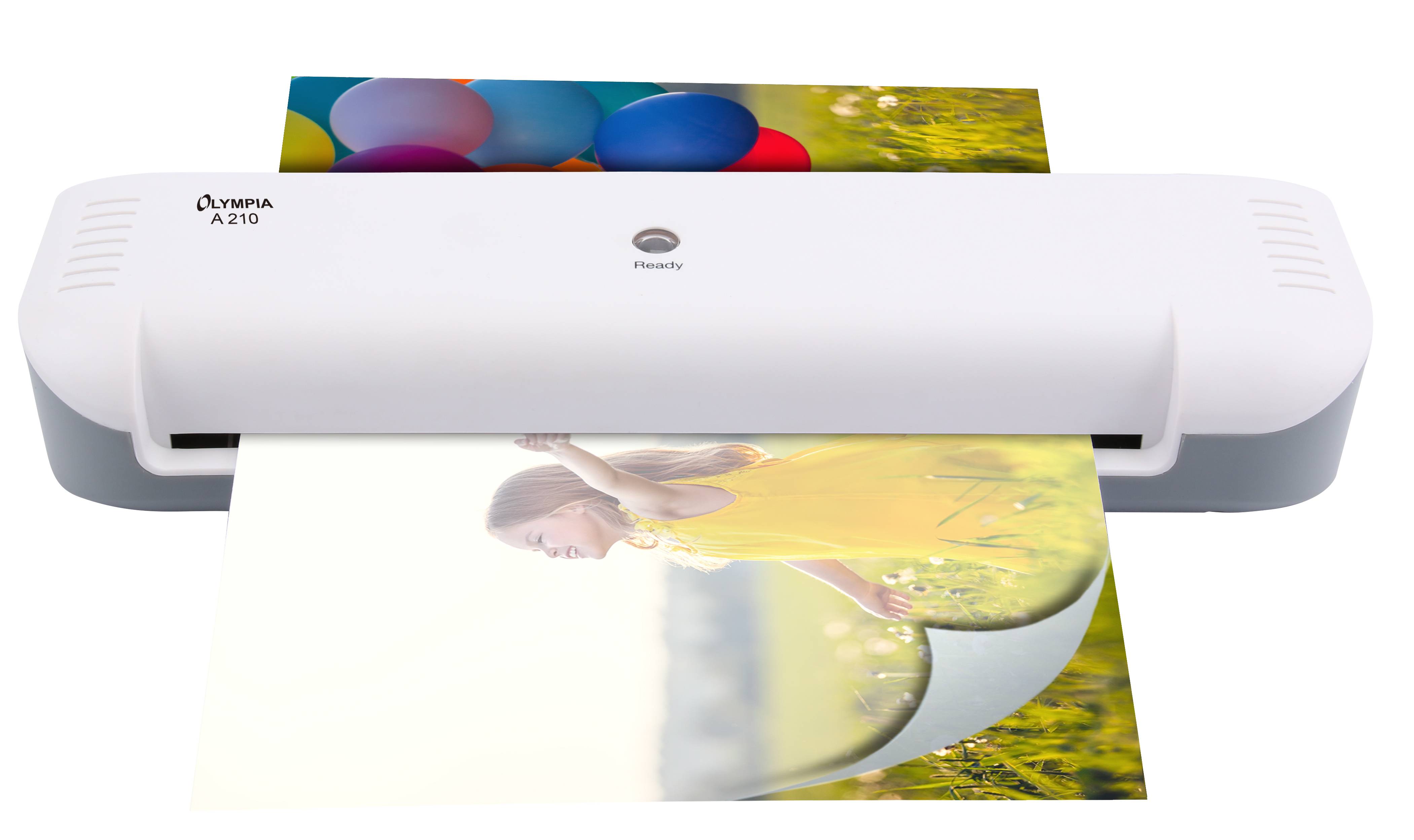 Olympia A 210, 23 cm, Heisslaminator, 4 min, 300 mm/min, 0,5 mm, A4
