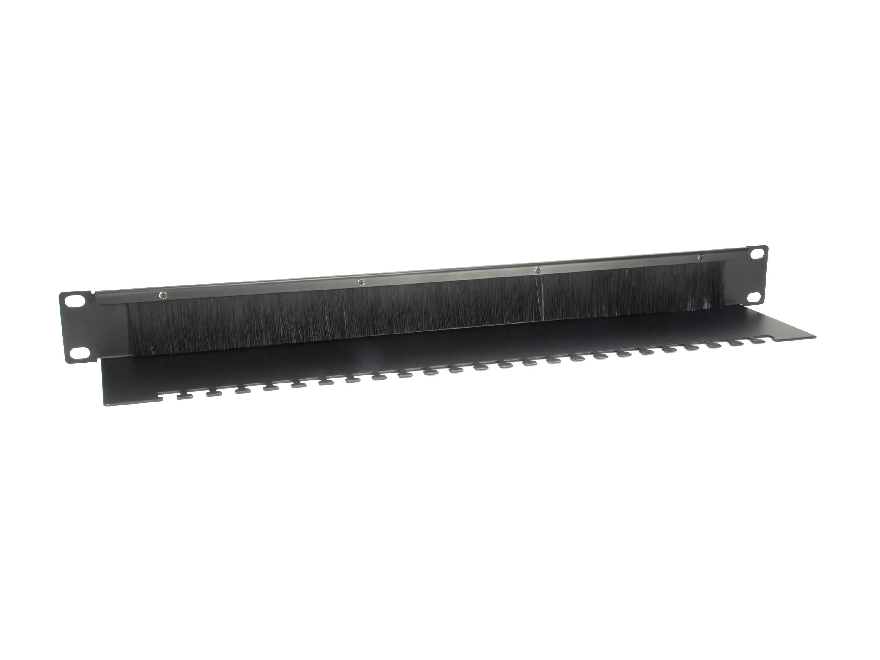 equip Pro - Kabelabdeckung mit Bürsten - Schwarz, RAL 9005 - 1U - 48.3 cm (19")