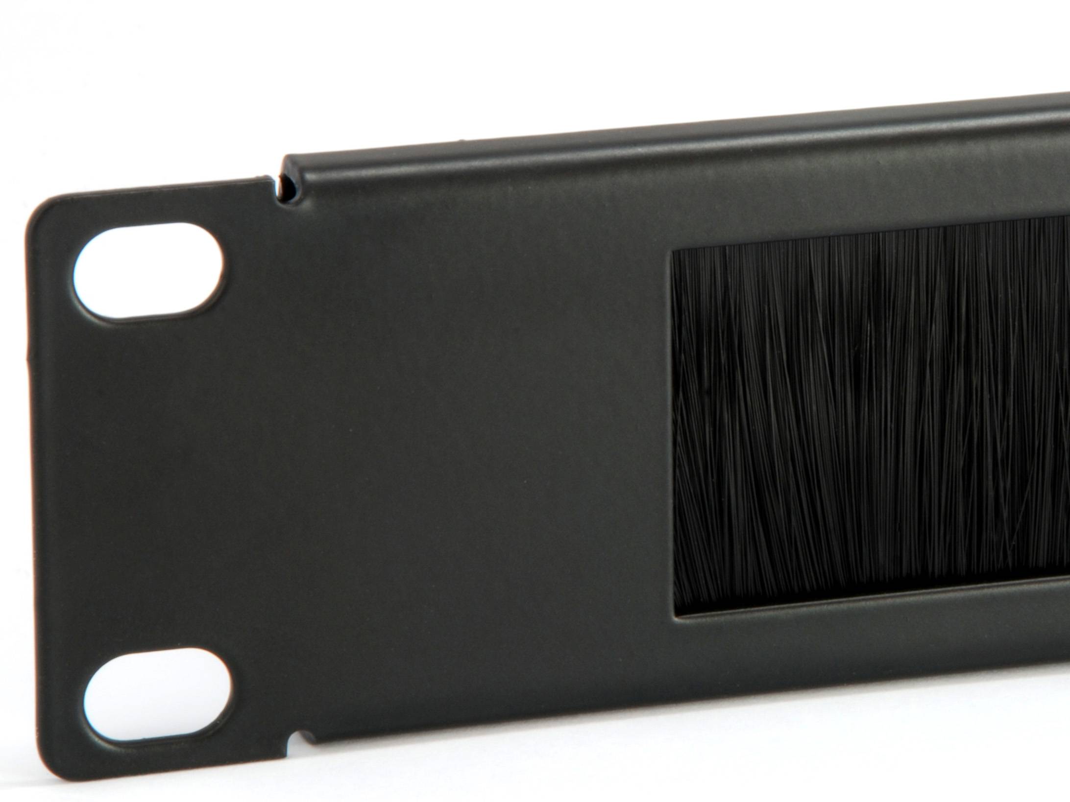 equip Pro - Kabelabdeckung mit Bürsten - Schwarz, RAL 9005 - 1U - 48.3 cm (19")