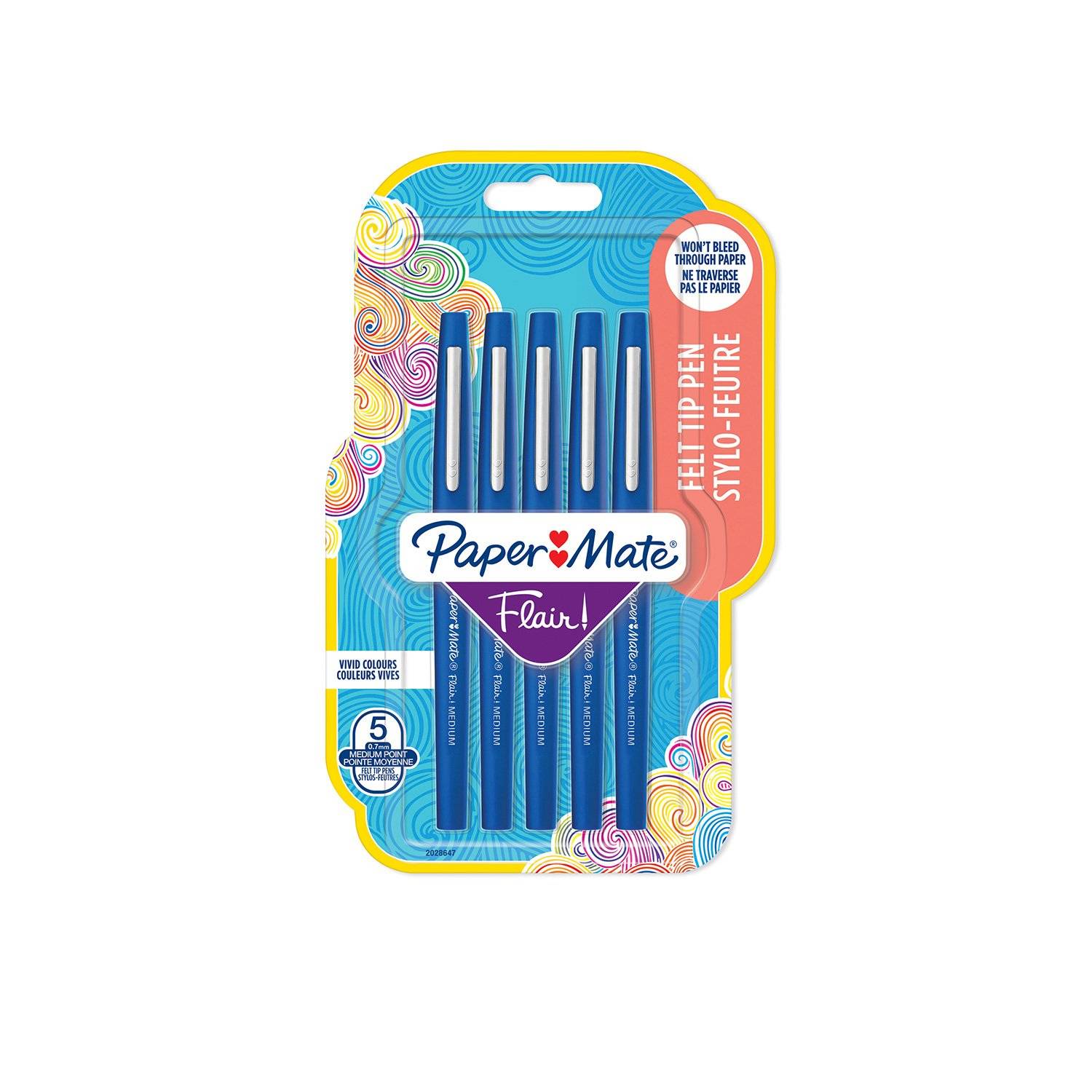 Papermate Flair, Medium, 1 Farben, Blau, Rundspitze, 1 mm, Blau