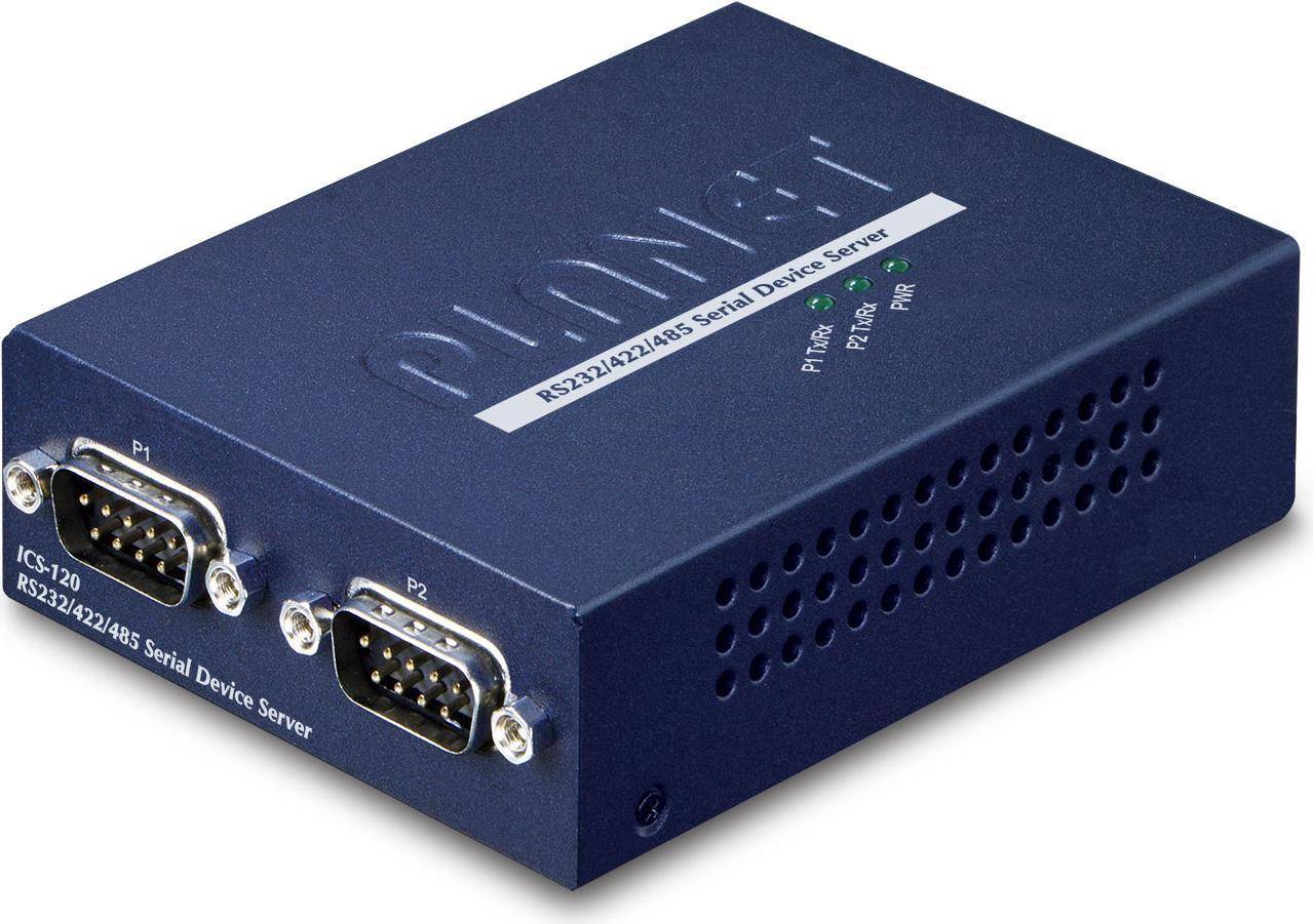 PLANET 2-Port RS232/422/485 zu 1-Port FE Ethernet Konverter
