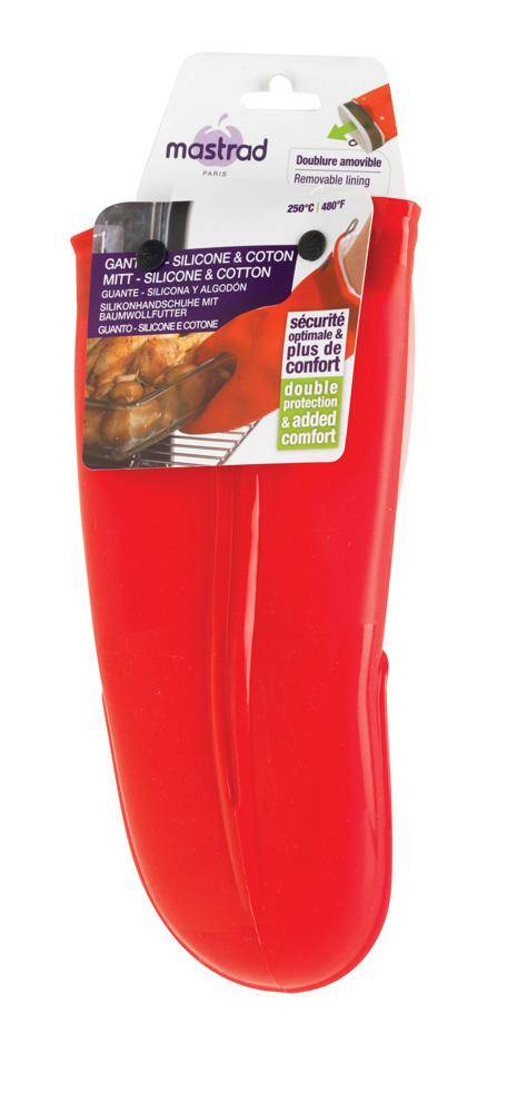 Küchenhandschuh aus Silikon und Baumwolle – rot