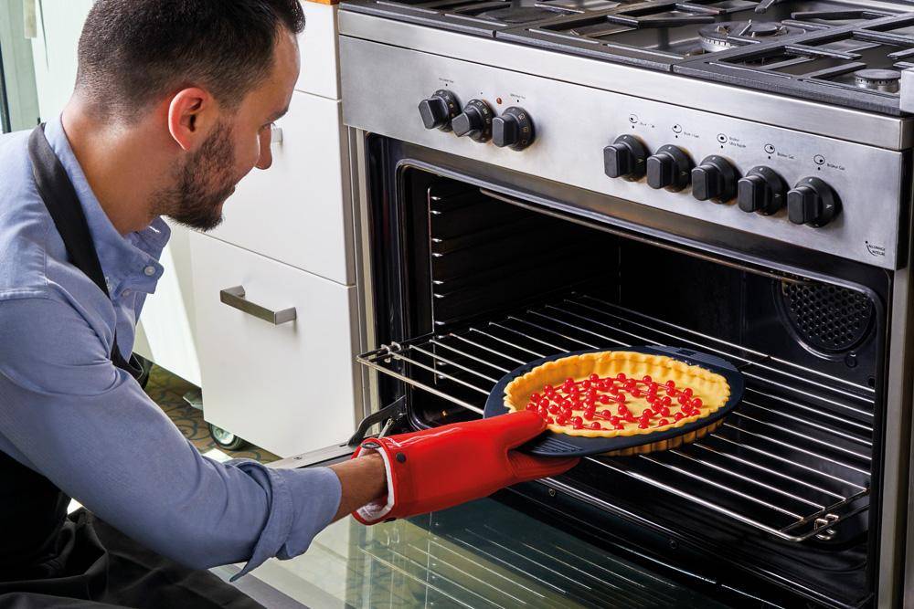 Küchenhandschuh aus Silikon und Baumwolle – rot