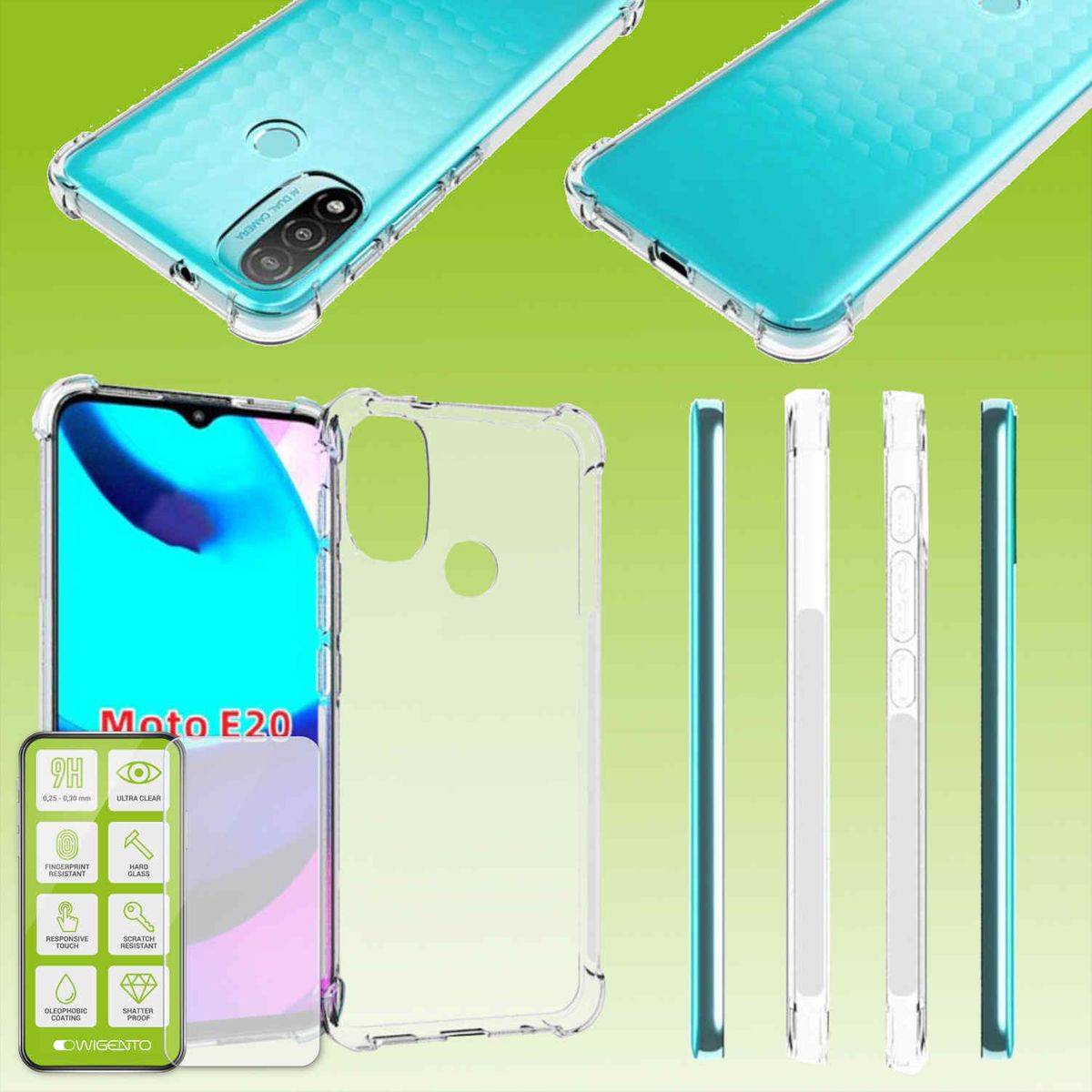 Für Motorola Moto E20 / E40 Silikoncase Schock TPU Schutz Transparent Handy Tasche Hülle Cover Etui Zubehör Neu