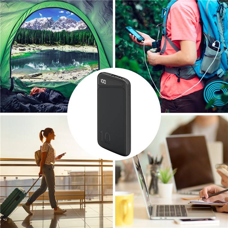goobay Powerbank Slimline 10.000 mAh schwarz (1er Faltschachtel)