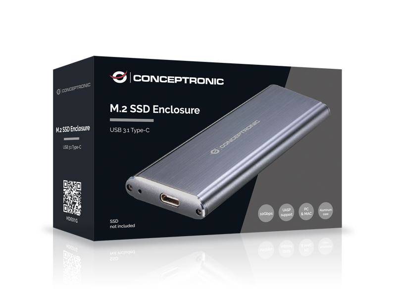 Conceptronic - Speichergehäuse - M.2 - M.2 Card - USB 3.1 (Gen 2)