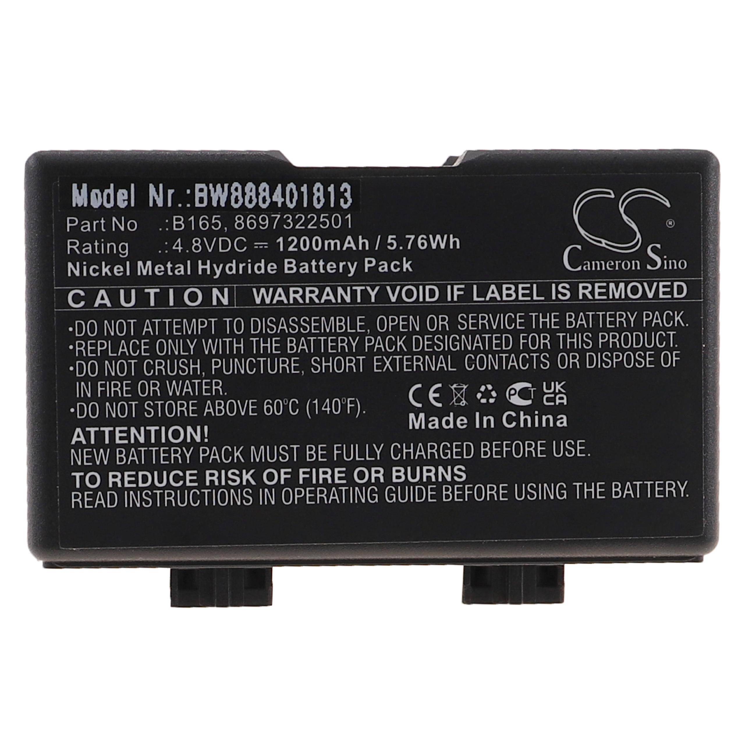 vhbw Akku Ersatz für Bosch 8697322501, 8697322504, 8697322963, B165 für Funkgerät, Walkie Talkie (1200mAh, 4,8V, NiMH)