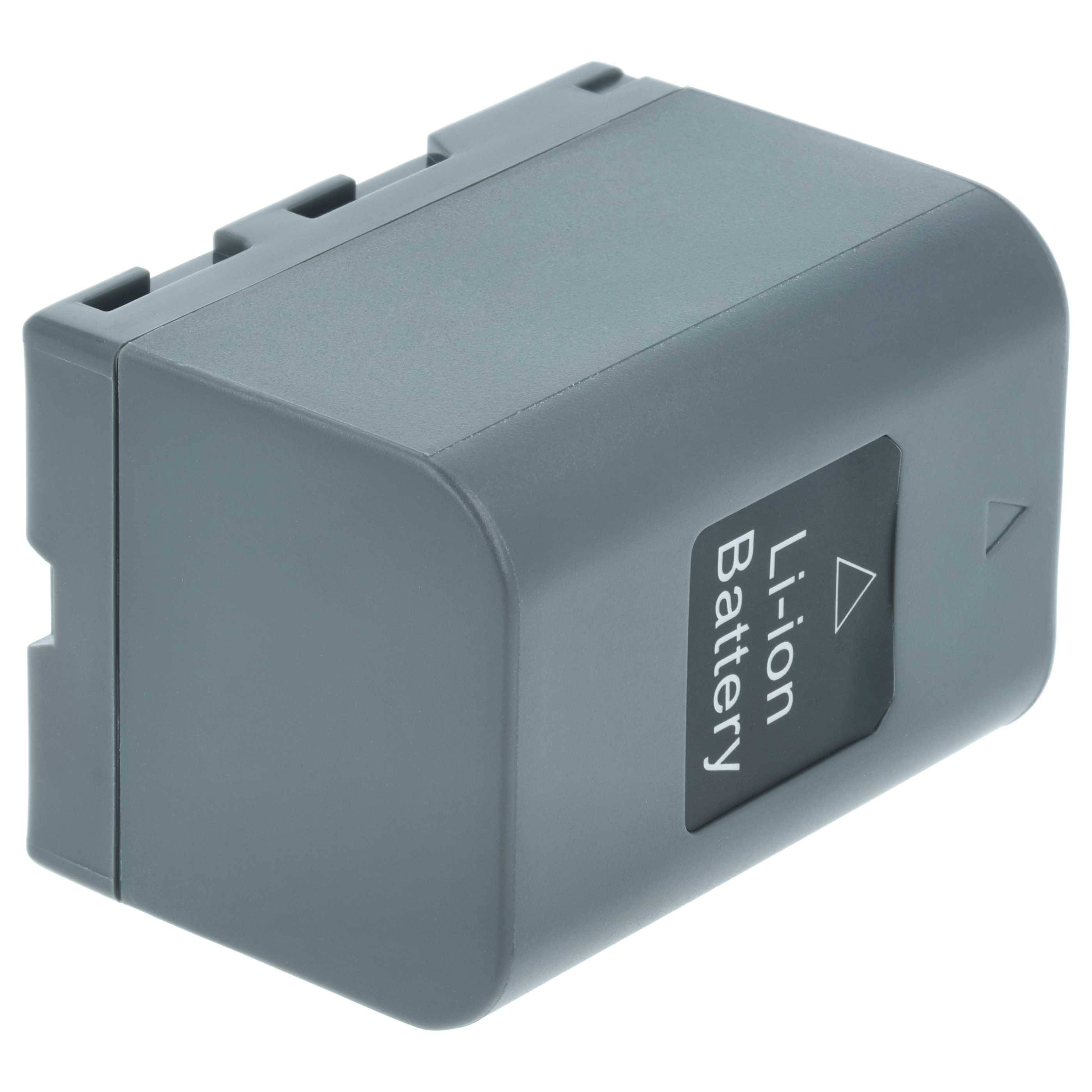 Eine graue Lithium-Ionen-Batterie mit einem Pfeilsymbol und der Beschriftung 