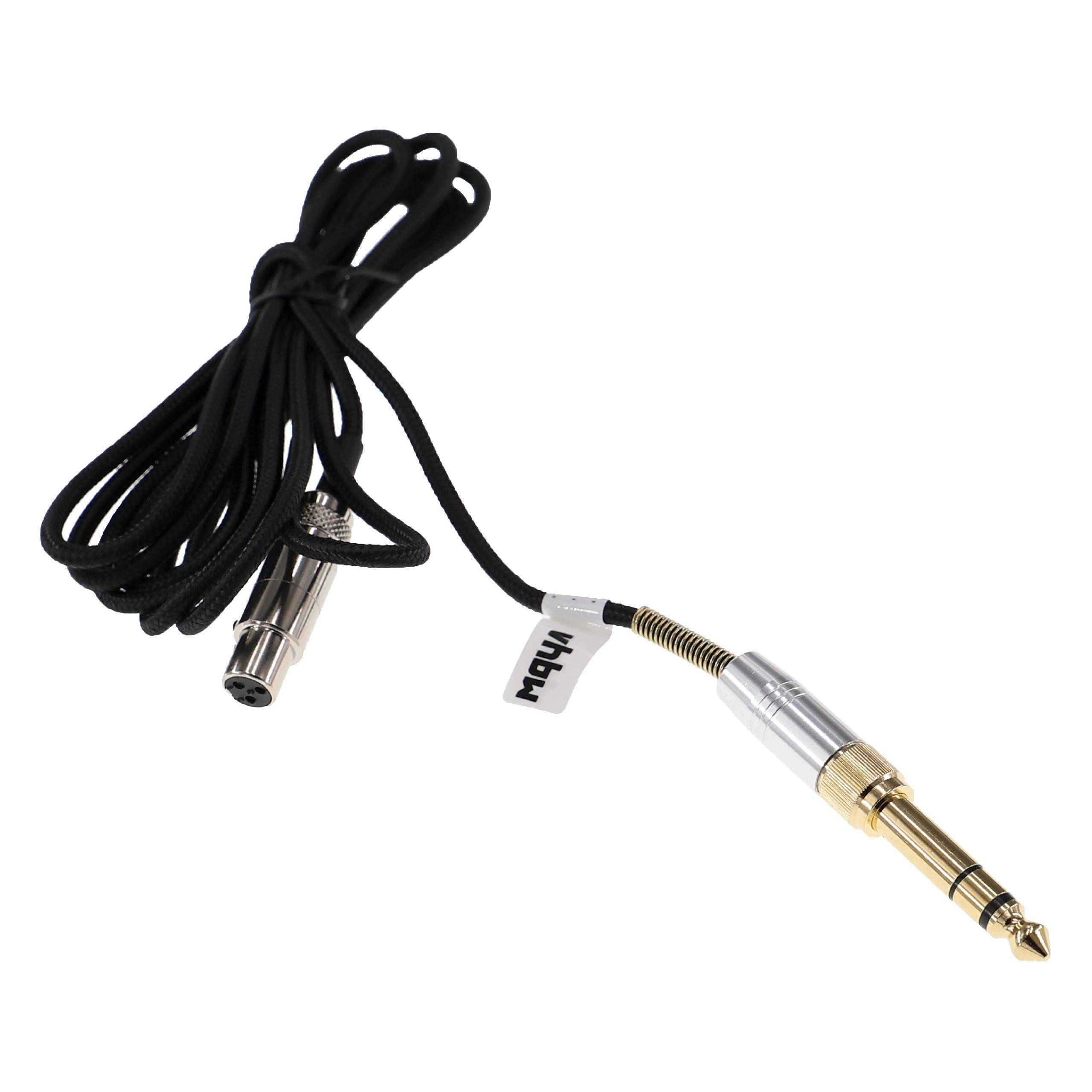 vhbw Audio AUX Kabel kompatibel mit AKG K72, K702, Q701, K712, K701, M220 Kopfhörer - Audiokabel 3,5mm Klinkenstecker auf 6,3 mm, 200 cm Schwarz