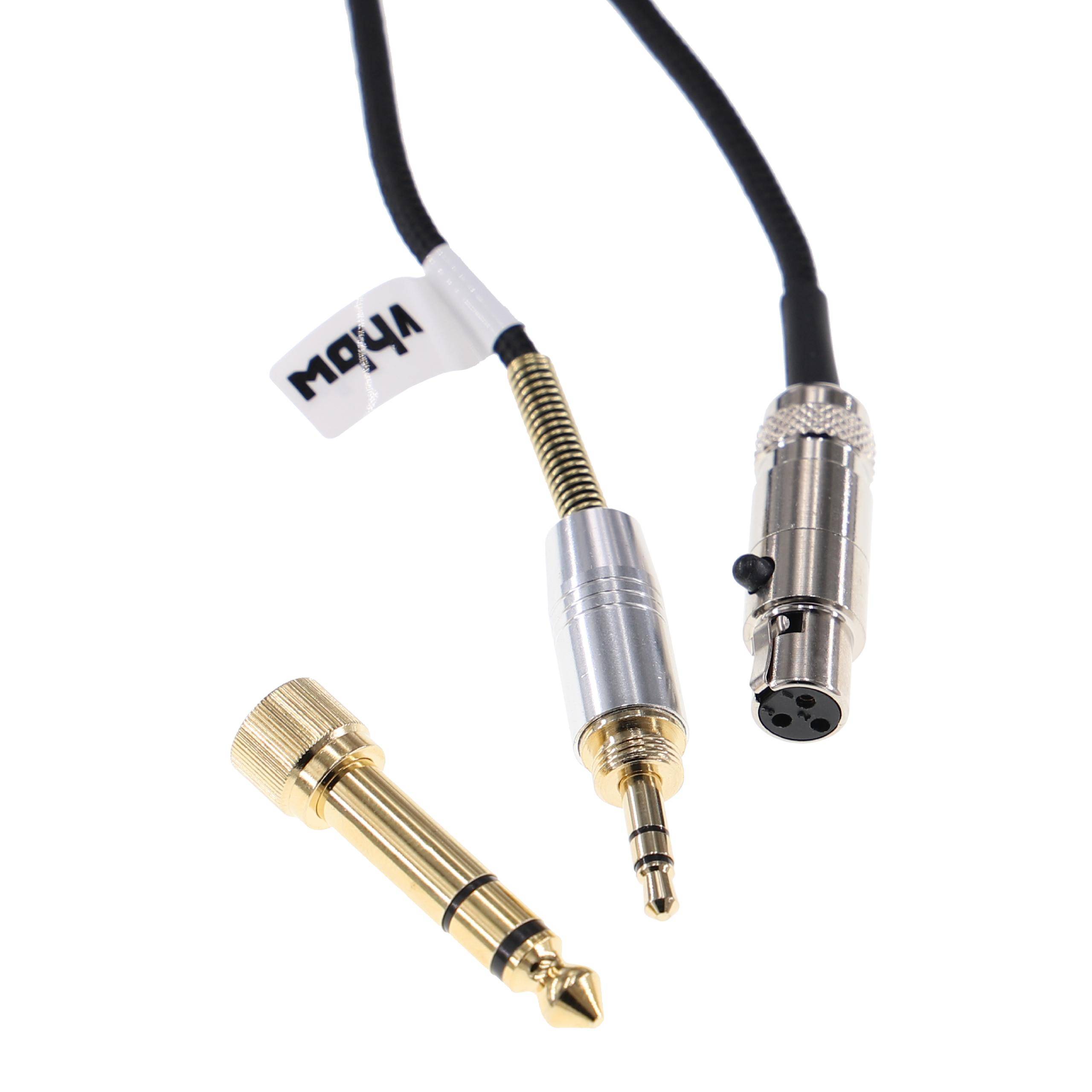 vhbw Audio AUX Kabel kompatibel mit AKG K72, K702, Q701, K712, K701, M220 Kopfhörer - Audiokabel 3,5mm Klinkenstecker auf 6,3 mm, 200 cm Schwarz