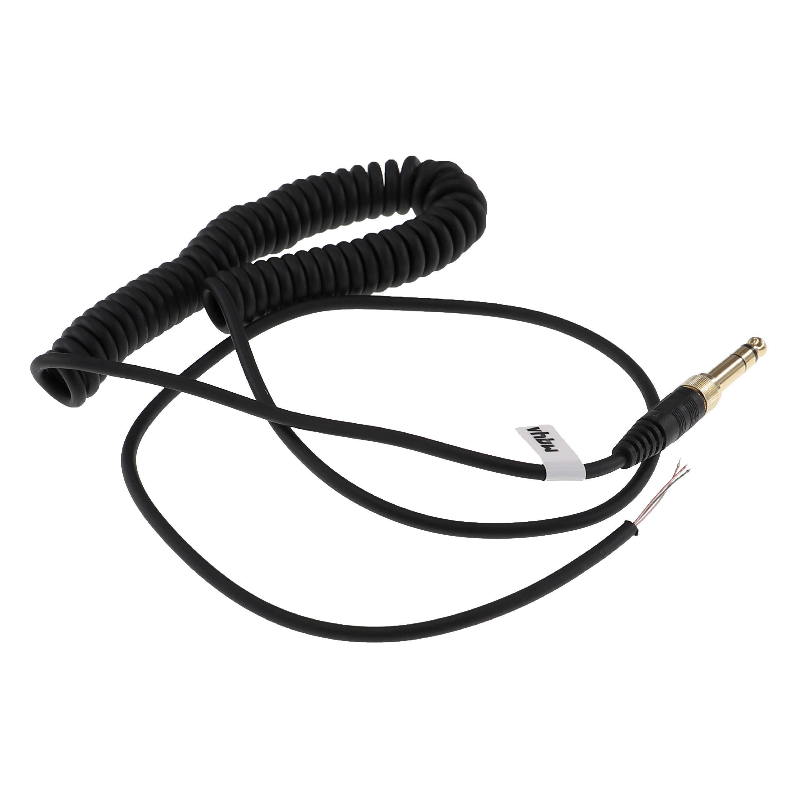 vhbw Audio AUX Kabel kompatibel mit Beyerdynamic DT 770, DT 770 Pro Kopfhörer - Audiokabel 3,5 mm Klinkenstecker auf 6,3 mm, 100 - 300 cm, Schwarz