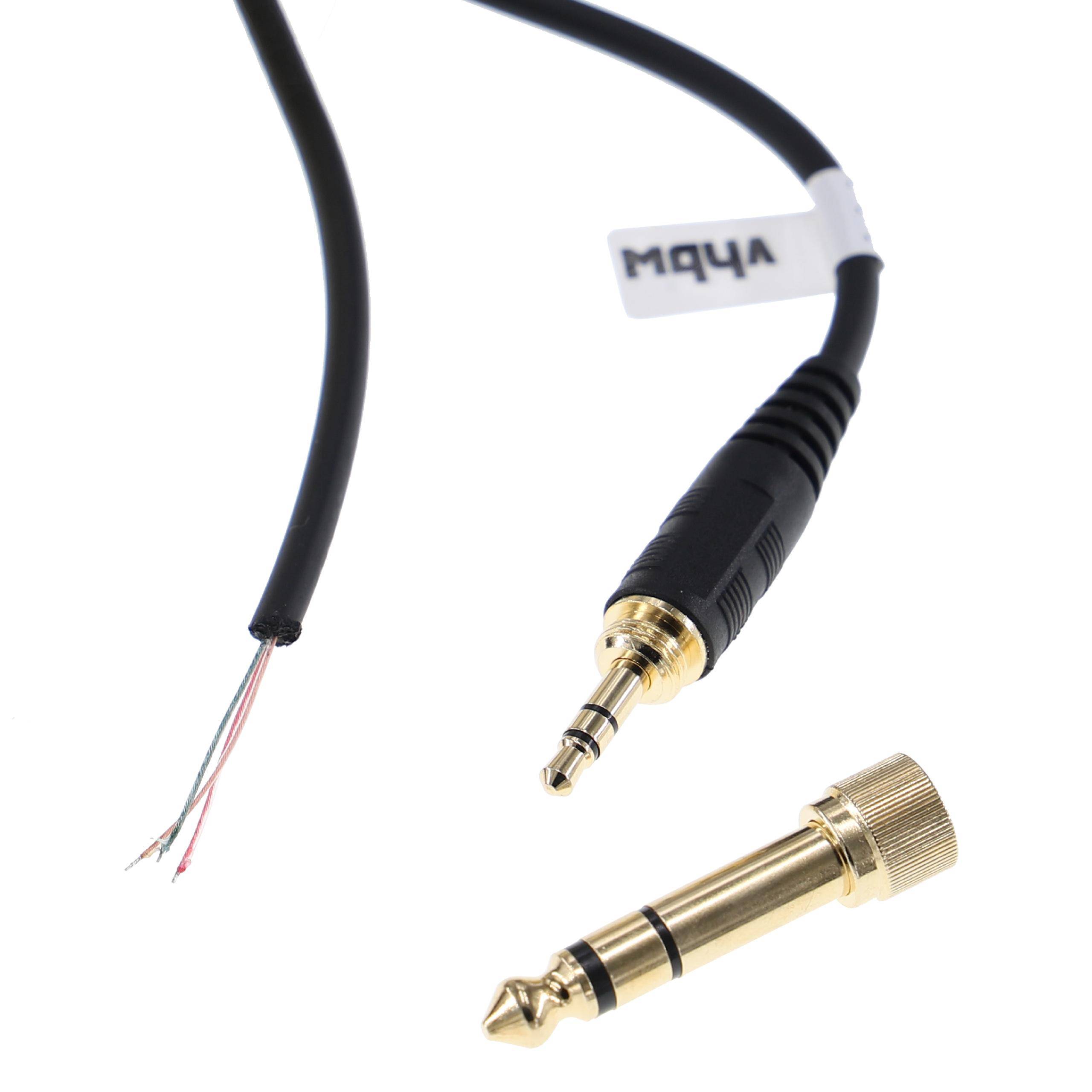 vhbw Audio AUX Kabel kompatibel mit Beyerdynamic DT 770, DT 770 Pro Kopfhörer - Audiokabel 3,5 mm Klinkenstecker auf 6,3 mm, 100 - 300 cm, Schwarz