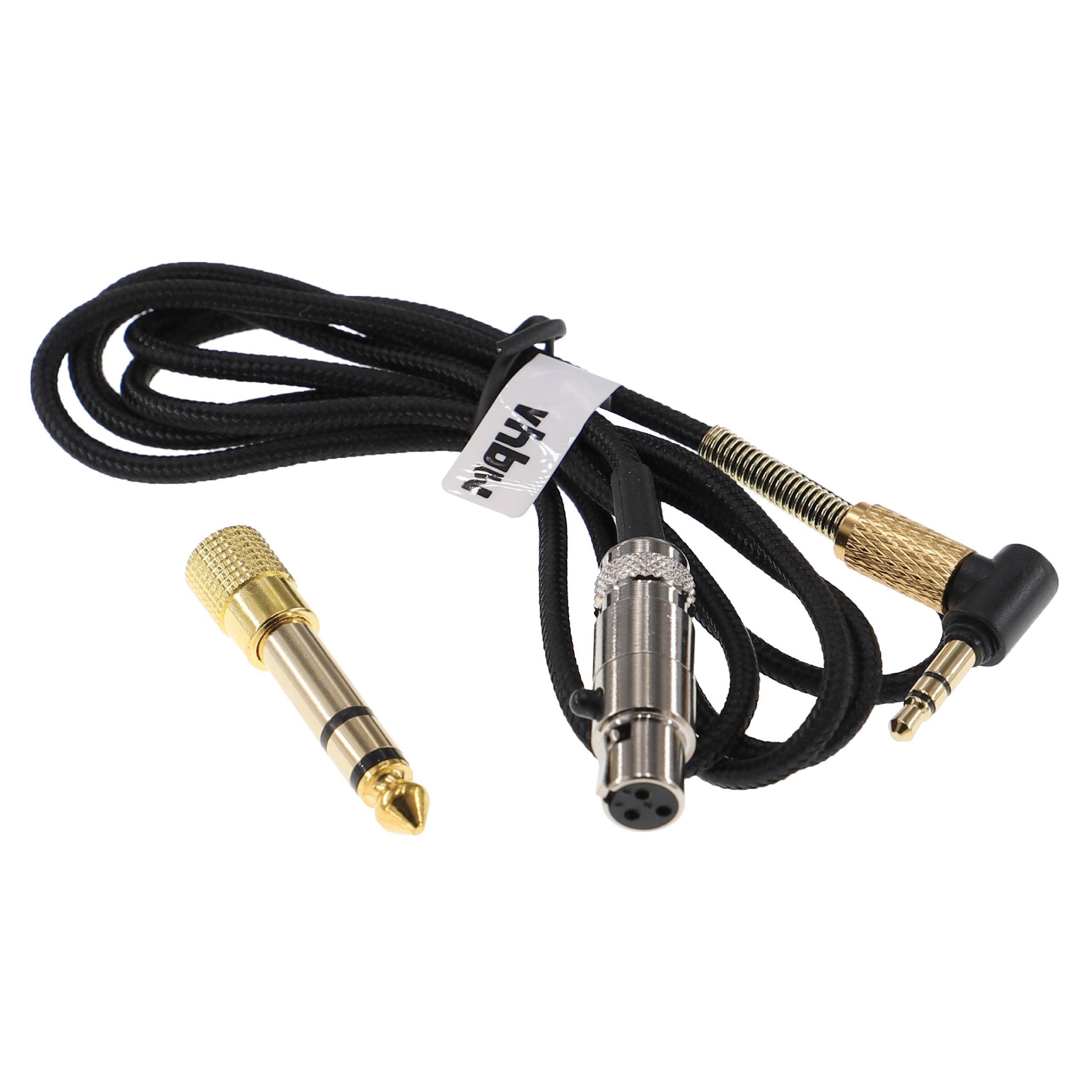 vhbw Audio AUX Kabel kompatibel mit AKG K181, K141 MK II, K171 MK II Kopfhörer - Audiokabel 3,5mm Klinkenstecker auf 6,3 mm, 120 cm Schwarz