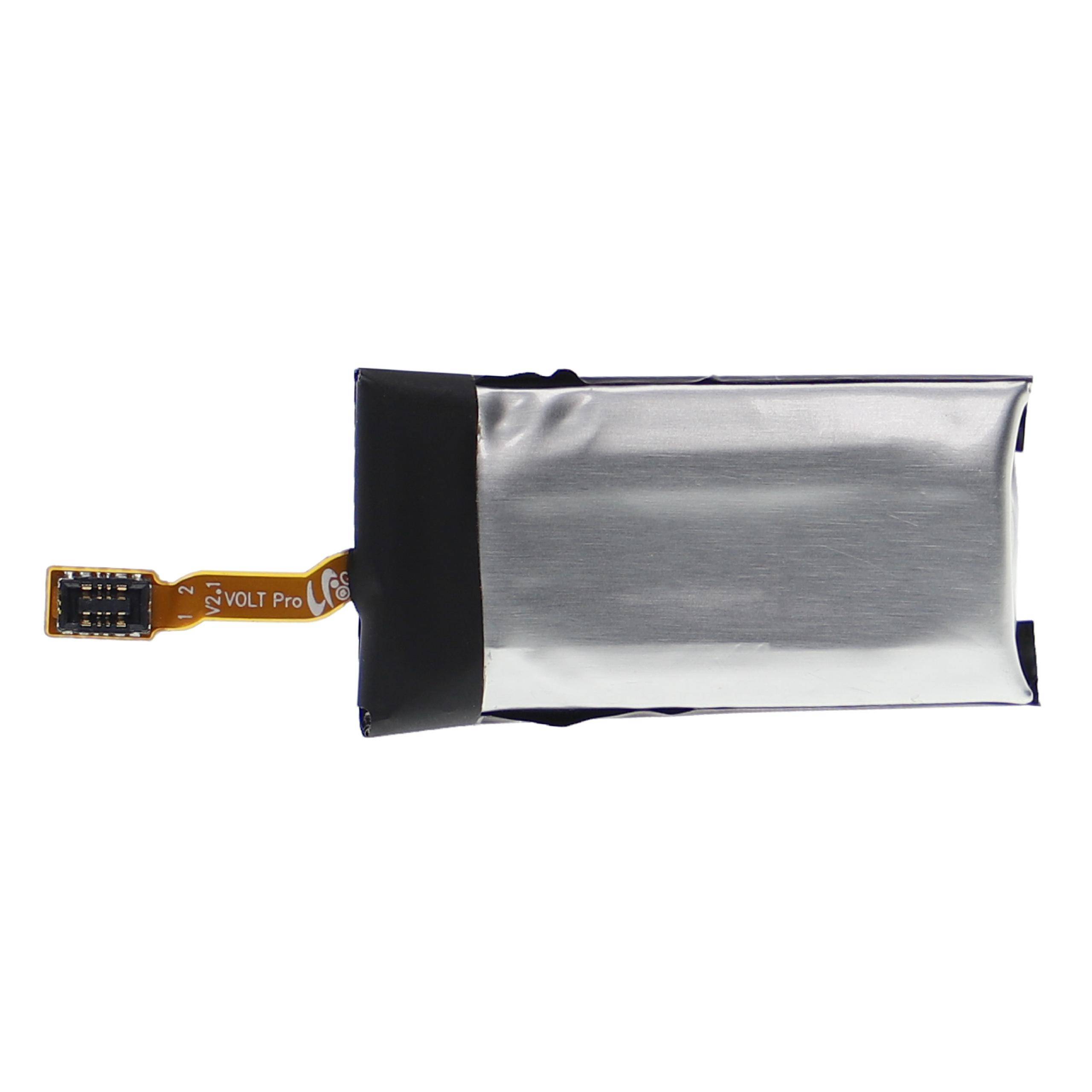 Ein rechteckiges Lithium-Polymer-Akku mit angeschlossener Leiterplatte, verwendet in elektronischen Geräten, shown auf einem schlichten weißen Hintergrund.