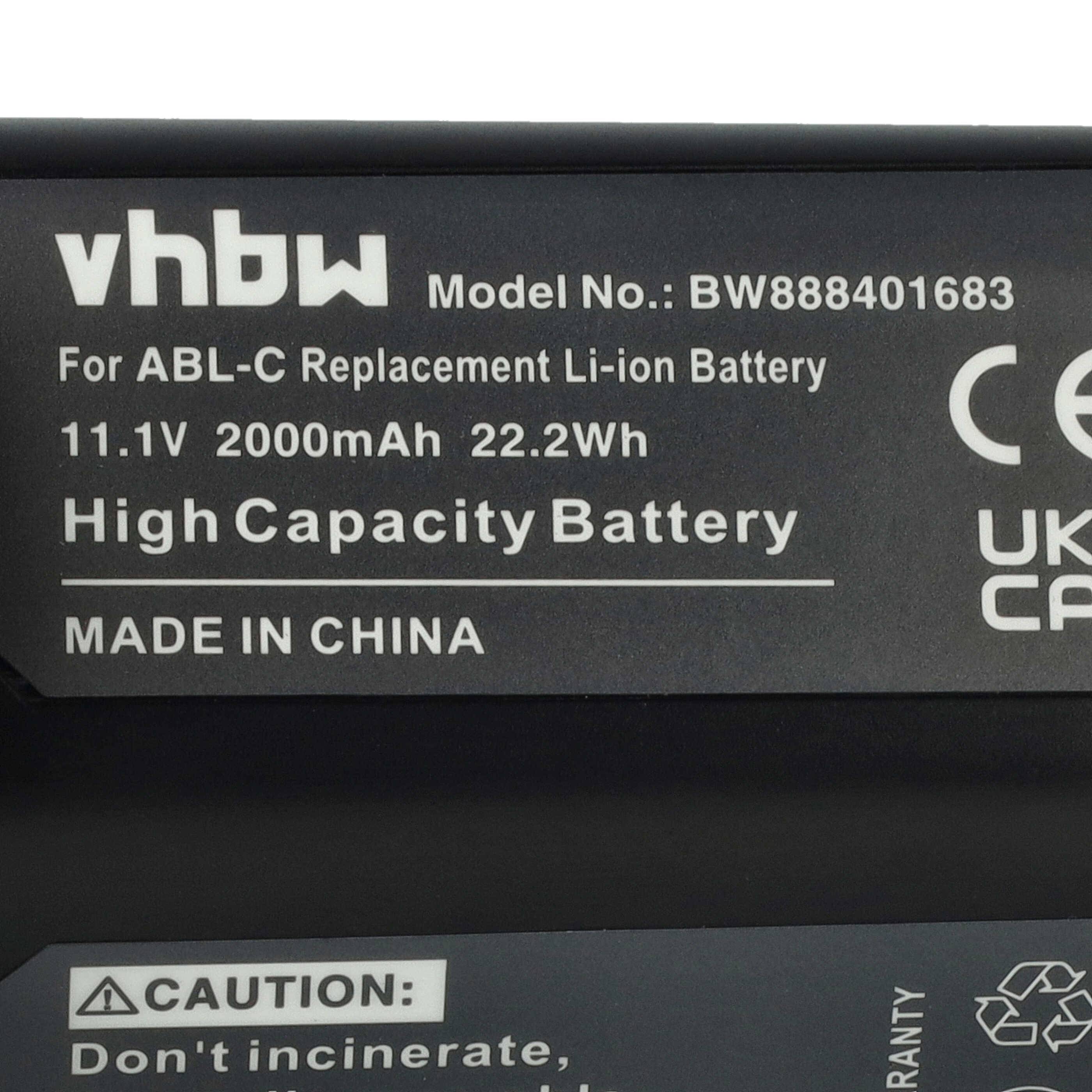 vhbw Akku Ersatz für iRobot M611020, ABL-C für Saugroboter (2000 mAh, 10,8 V, Li-Ion)