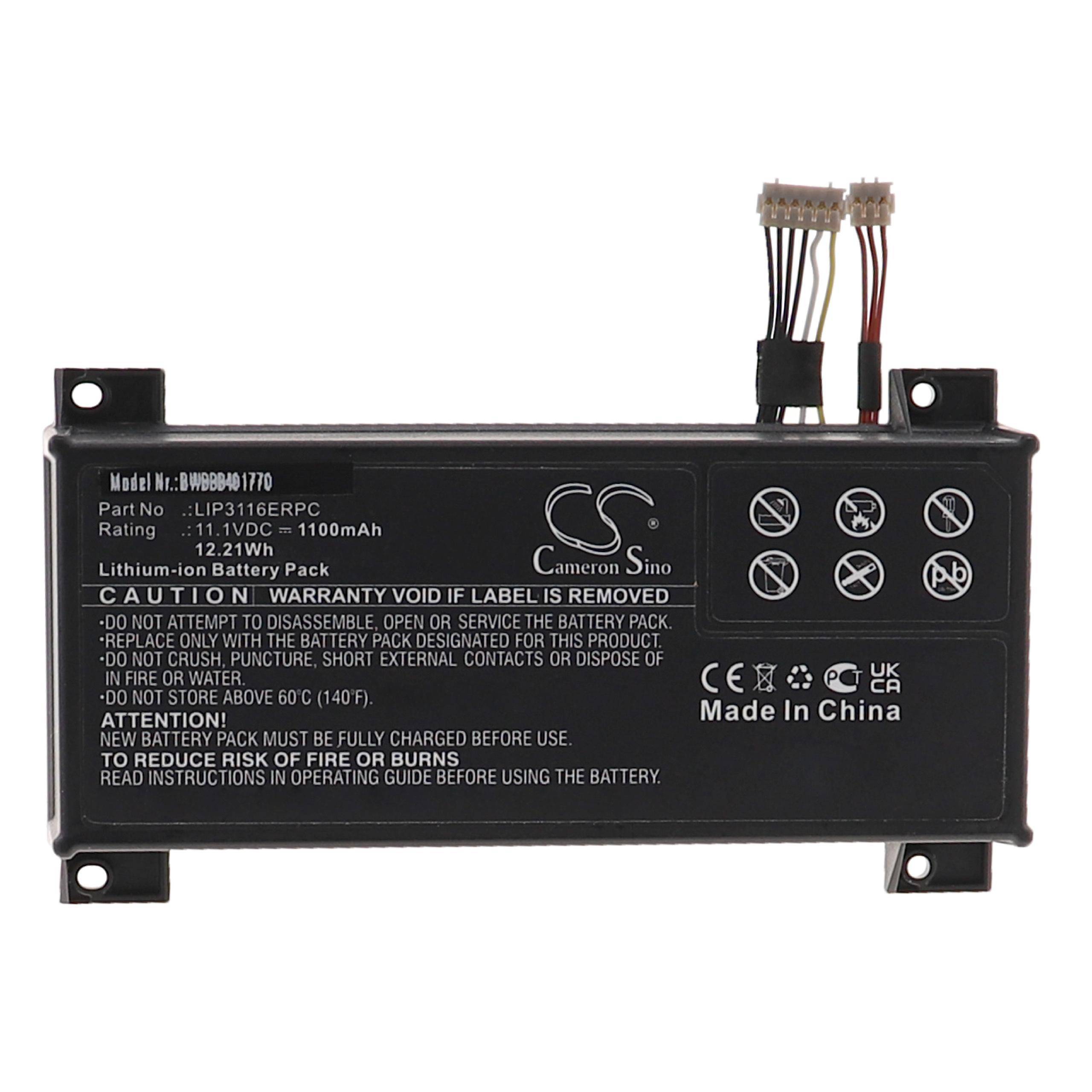 vhbw Akku kompatibel mit Sony Xperia Touch G1109 Beamer (1100 mAh, 11,1 V, Li-Ion)