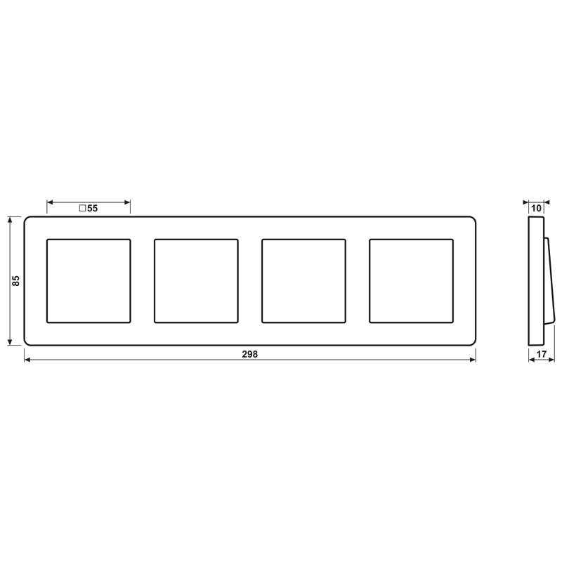 Jung Rahmen 4-fach AF 584 BF WW