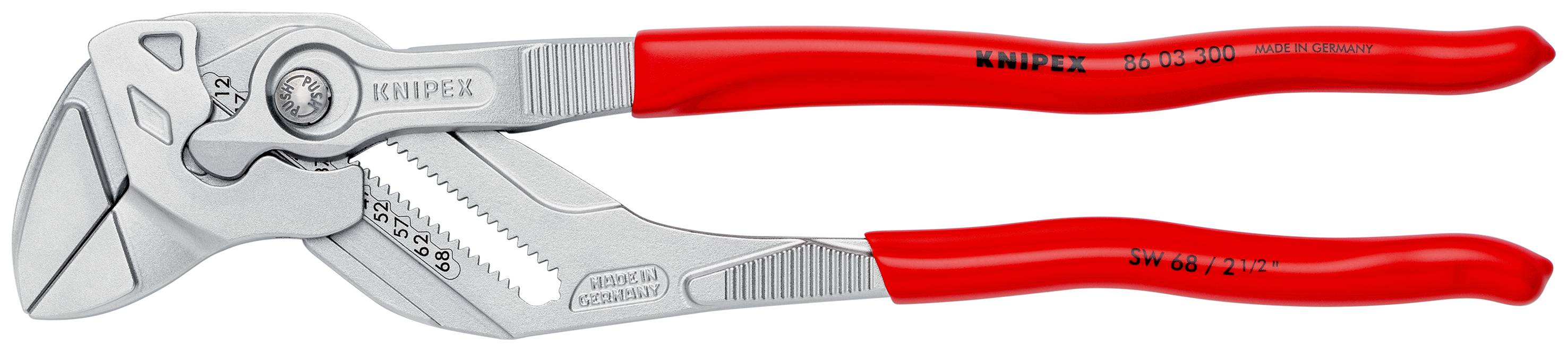 KNIPEX 86 03 300 Zangenschlüssel Zange und Schraubenschlüssel in einem Werkzeug mit Kunststoff überz.