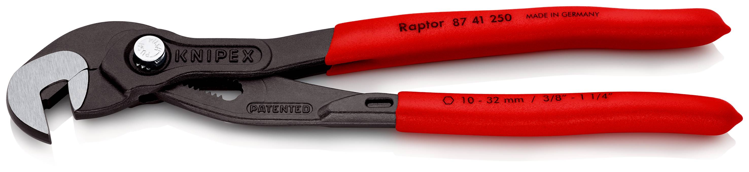 KNIPEX 87 41 250 SB Schraubzange mit rutschhemmendem Kunststoff überzogen grau atramentiert 250 mm