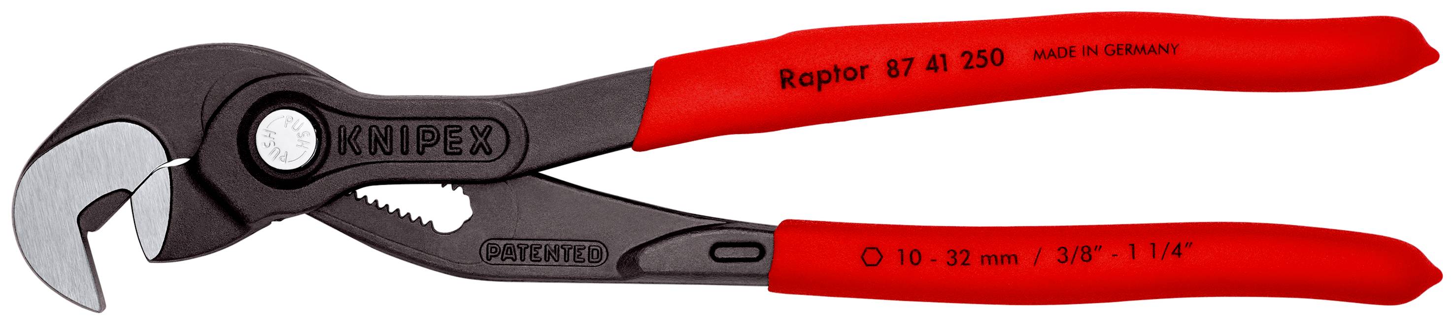 KNIPEX 87 41 250 SB Schraubzange mit rutschhemmendem Kunststoff überzogen grau atramentiert 250 mm