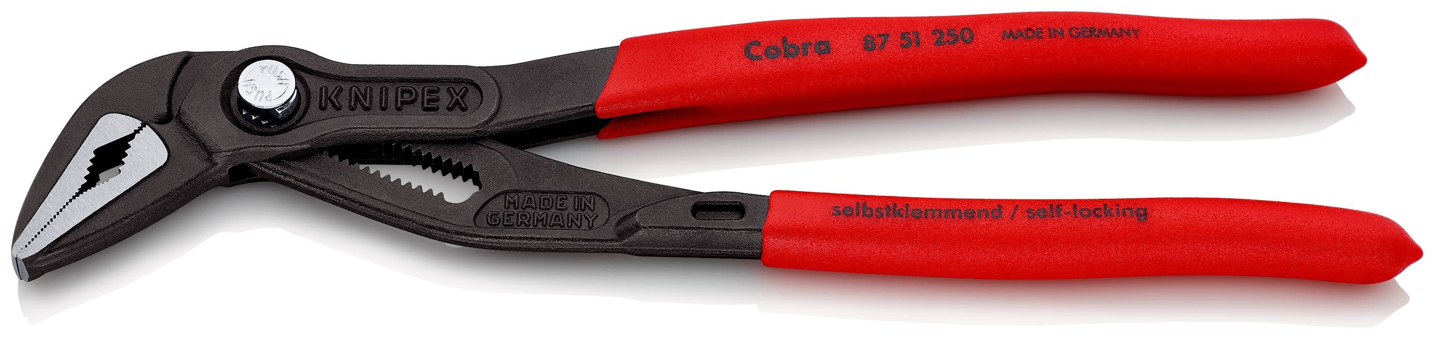 KNIPEX 87 51 250 SB Cobra® ES Wasserpumpenzange extra-schlank mit rutschhemmendem Kunststoff überzogen