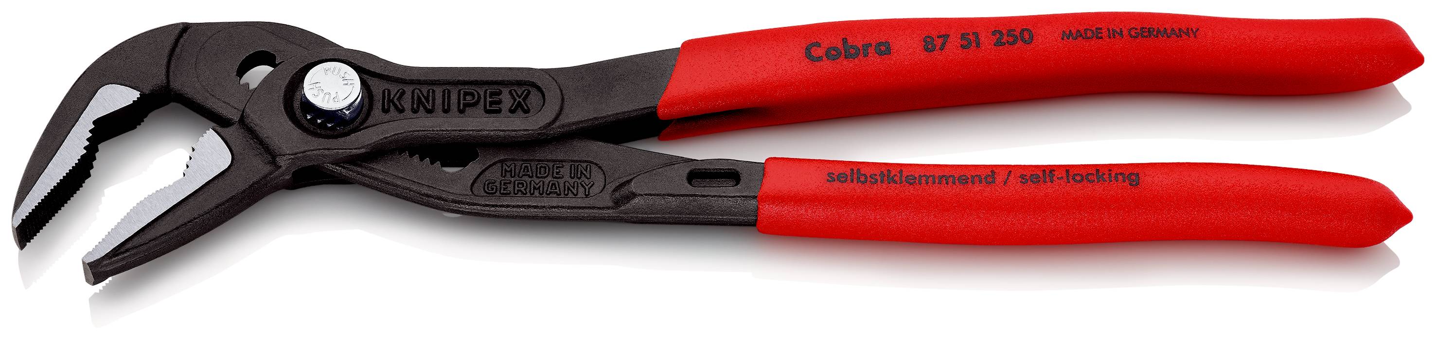 KNIPEX 87 51 250 SB Cobra® ES Wasserpumpenzange extra-schlank mit rutschhemmendem Kunststoff überzogen
