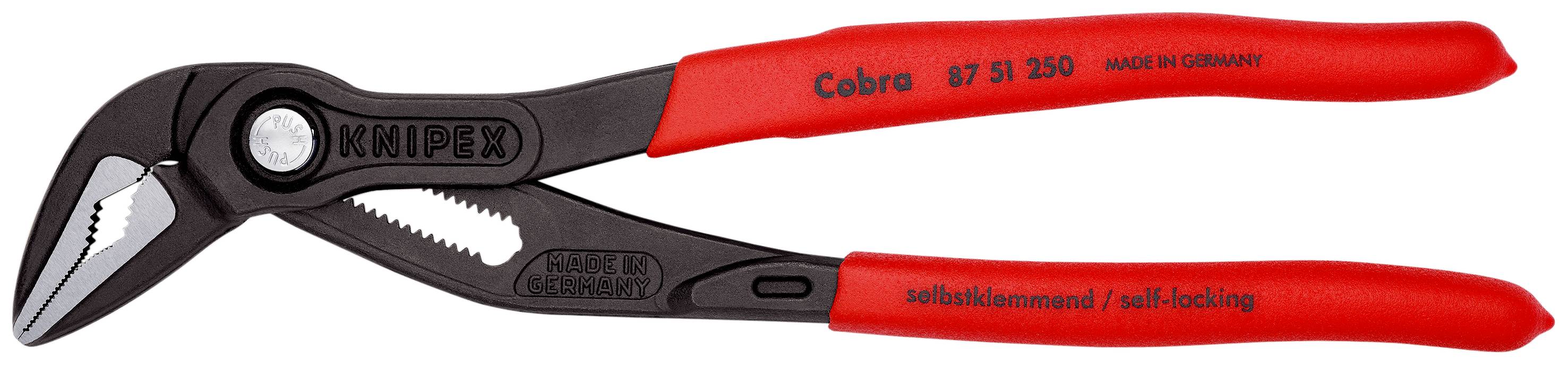 KNIPEX 87 51 250 SB Cobra® ES Wasserpumpenzange extra-schlank mit rutschhemmendem Kunststoff überzogen