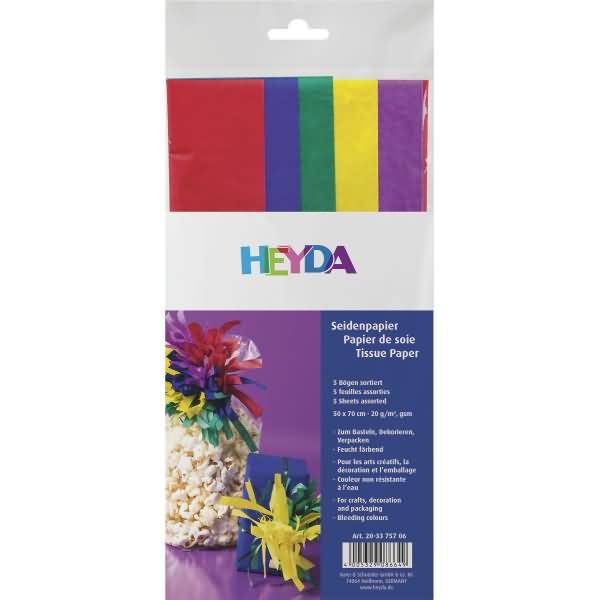 Seidenpapier 50x70cm 18g/qm VE=5 Bögen dunkel farbig sortiert