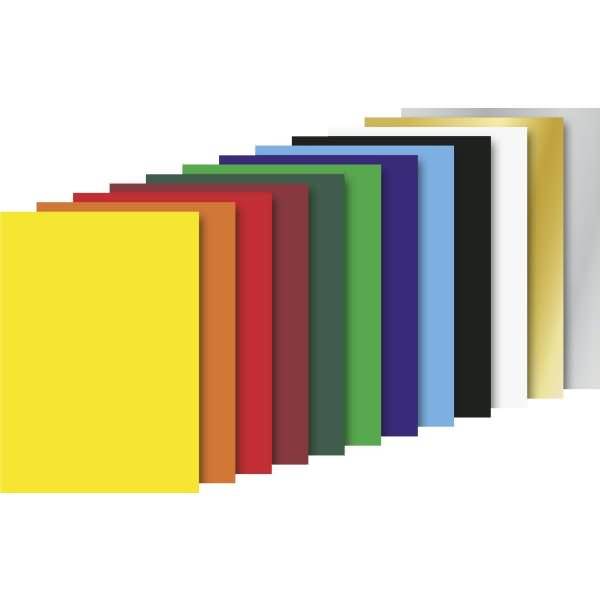 Glanzpapier 22x25cm 80g/qm 12 Blatt farbig sortiert