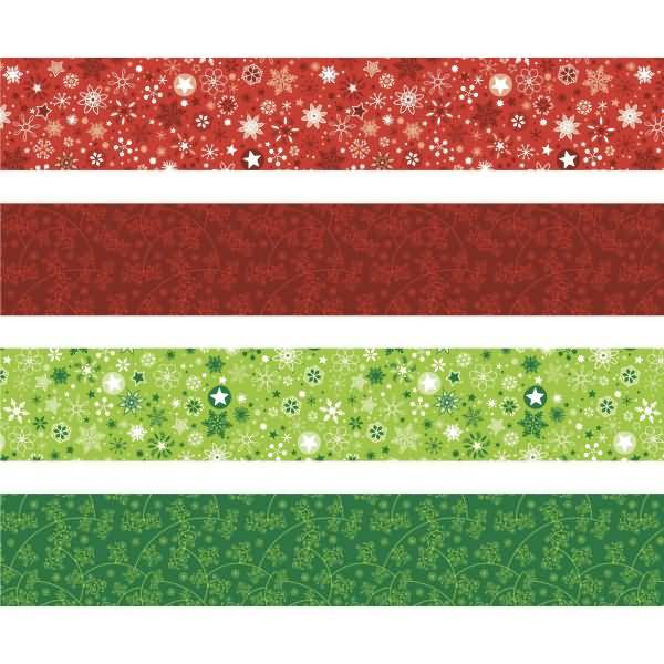 Faltstreifen Fröbelsterne 1x45cm rot/grün VE=48 Streifen